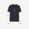 Techwear-Langarm-T-Shirt für Herren in Marineblau/Weiß Techwear-Langarm-T-Shirt für Herren in Marineblau/Weiß