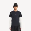Techwear-Langarm-T-Shirt für Herren in Marineblau/Weiß Techwear-Langarm-T-Shirt für Herren in Marineblau/Weiß