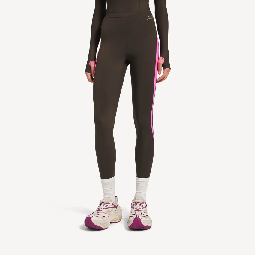 Techwear-Leggings für Damen in Khaki-Braun/Neon-Pink Techwear-Leggings für Damen in Khaki-Braun/Neon-Pink