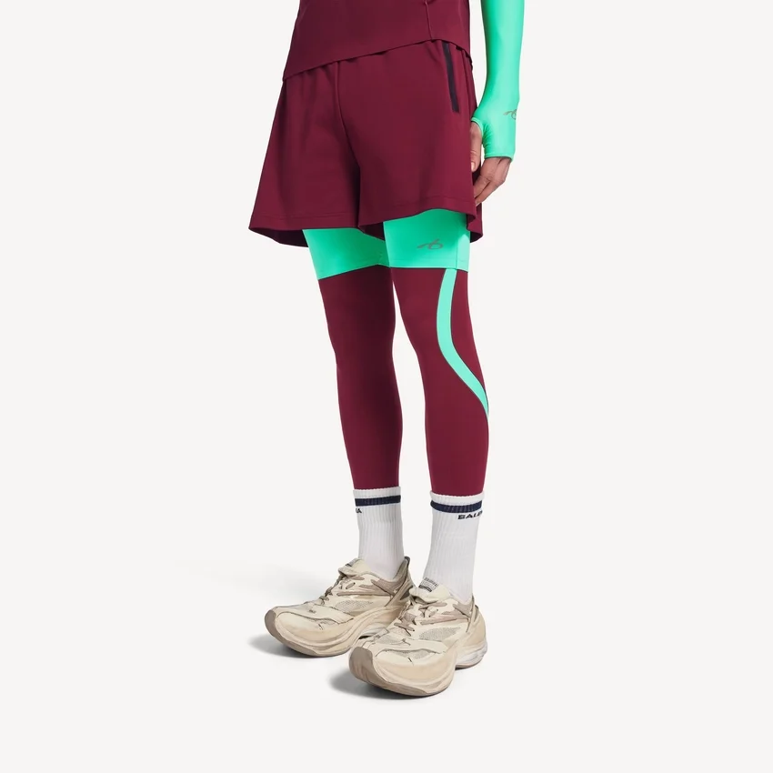Techwear-Shorts für Herren in Burgunderrot/Aqua Techwear-Shorts für Herren in Burgunderrot/Aqua