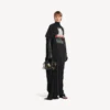 „The Door“ – langes, drapiertes Damenkleid in Schwarz