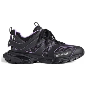Track-Socken-Sneaker „Schwarz und Hellviolett – Strick und Nylon“ 736328W3SKC1058