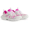 Track-Socken-Sneaker „Weiß und Neonrosa, Strick und Nylon“ 736328W3SKC9055