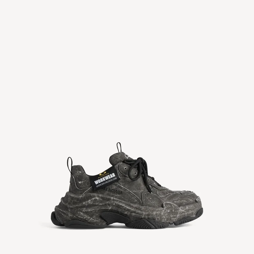 Triple S Canvas-Sneaker für Herren in Schwarz Triple S Canvas-Sneaker für Herren in Schwarz
