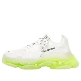Triple S Sneaker „Clear Sole – Weiß-Fluo-Gelb“ 541624W2FR19073