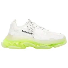 Triple S Sneaker „Clear Sole – Weiß-Fluo-Gelb“ 544351W2FR19073