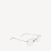Unauffällige rechteckige Sonnenbrille in Silber Unauffällige rechteckige Sonnenbrille in Silber