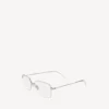 Unauffällige rechteckige Sonnenbrille in Silber Unauffällige rechteckige Sonnenbrille in Silber