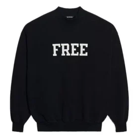 Unisex FW21 Sweatshirt mit Rundhalsausschnitt und kostenlosem Aufdruck, schwarz 652981TKVD41070 Unisex FW21 Sweatshirt mit Rundhalsausschnitt und kostenlosem Aufdruck, schwarz 652981TKVD41070