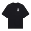 Unisex FW21 T-Shirt mit Rundhalsausschnitt und Aufdruck, schwarz 661715TKVE51070