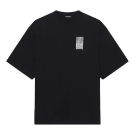 Unisex FW21 T-Shirt mit Rundhalsausschnitt und Aufdruck, schwarz 661715TKVE51070