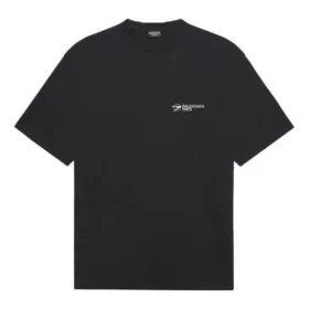 Unisex SS21 Firmenbedruckt Rundhals-Kurzarm-Shirt Schwarz 612966TKV861070