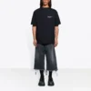 Unisex SS21 Firmenbedruckt Rundhals-Kurzarm-Shirt Schwarz 612966TKV861070