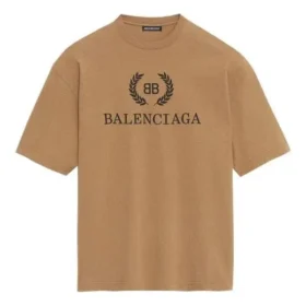 Unisex-T-Shirt mit kurzen Ärmeln und BB-Musterdruck, khaki 578139TEV529610