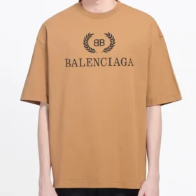 Unisex-T-Shirt mit kurzen Ärmeln und BB-Musterdruck, khaki 578139TEV529610