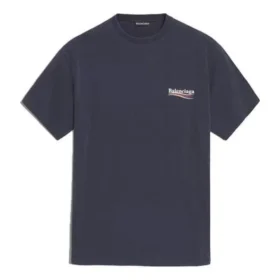 Unisex-T-Shirt mit Logo-Muster und kurzen Ärmeln, marineblau 556150TAV444128