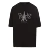 Unisex-T-Shirt mit Paris-Aufdruck, Rundhalsausschnitt, schwarz 594599TGV661000