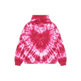 Valentinstag-Tie-Dye-Hoodie, weite Passform „Rot“ 675003TLVI86802