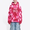 Valentinstag-Tie-Dye-Hoodie, weite Passform „Rot“ 675003TLVI86802