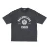 Varsity-Logo-T-Shirt mit kurzen Ärmeln „Washed Black“ 612966TMV981000