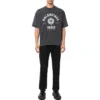 Varsity-Logo-T-Shirt mit kurzen Ärmeln „Washed Black“ 612966TMV981000