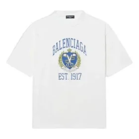 Varsity-Logo-T-Shirt, mittlere Passform „Weiß“ 612966TLV891375