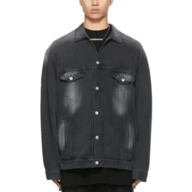 Washed Denim Jacke Large Fit „Black“ 662772TKVG51000