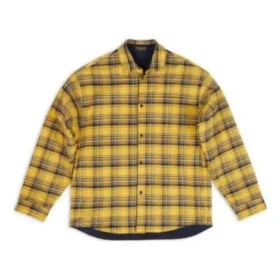 Wendbares, übergroßes Overshirt mit Karomuster „Yellow Blue“ 720105TNM277660