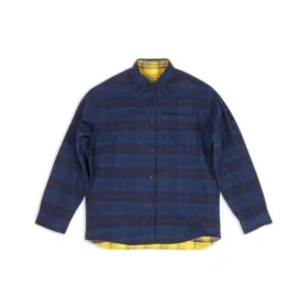Wendbares, übergroßes Overshirt mit Karomuster „Yellow Blue“ 720105TNM277660