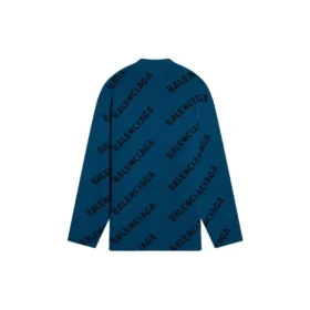 Wollpullover mit Rundhalsausschnitt und durchgehendem Logo „Petrol Blue“ 657400T15672470