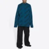 Wollpullover mit Rundhalsausschnitt und durchgehendem Logo „Petrol Blue“ 657400T15672470