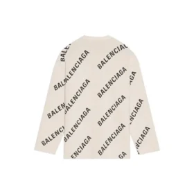 Wollpullover mit Rundhalsausschnitt und durchgehendem Logo „White“ 657401T32009054