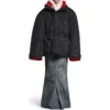 Wrap-Parka-Jacke „Schwarz“ 751715TNO191000