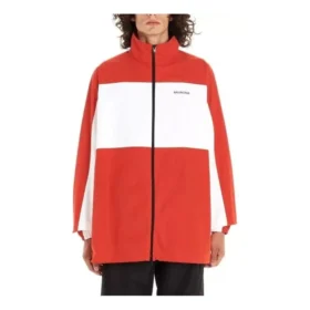 Zweifarbige Jacke mit durchgehendem Reißverschluss „Rot-Weiß“ 571434TYB186403